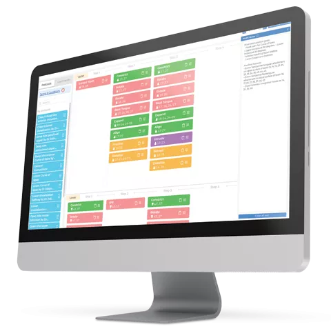 Pantalla de StageRx con bloques de prescripción